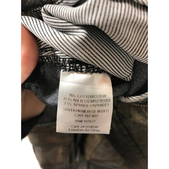 Alice & Olivia Metallic Gold Cargo Slim Jean Pants Women 0 / 25 Holiday NYE - Picture 8 of 11